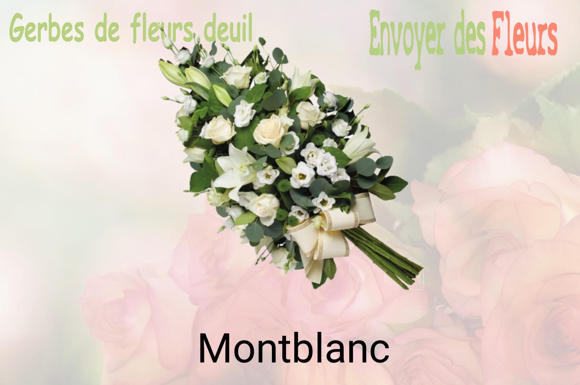 Gerbe de fleurs de deuil livrée à Montblanc